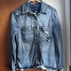 Kut from the Kloth Distressed Women’s XS Blue Denim Jacket